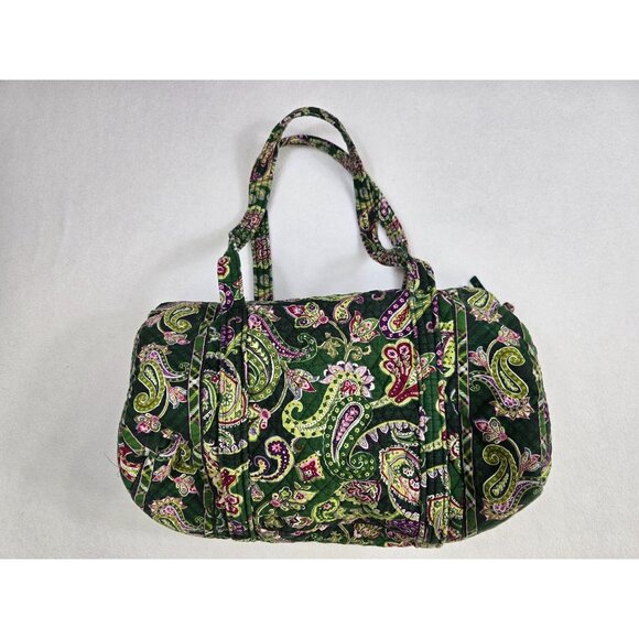 Vera Bradley Handbags - Vera Bradley Quilted Cotton Chelsea Green Paisley Duffel Bag Retired Color